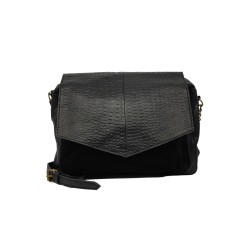 17095899 Black Croco PCSELVA Sac bandoulière cuir Black Croco Snake PIECES