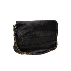 PIECES PCFELIZIA XL Sac bandoulière cuir black snake embo