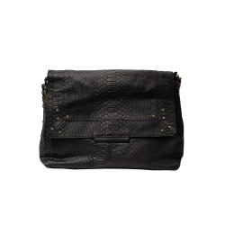 PIECES PCFELIZIA XL Sac bandoulière cuir black snake embo