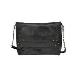 PIECES PCFELIZIA Large Sac bandoulière cuir Black snow