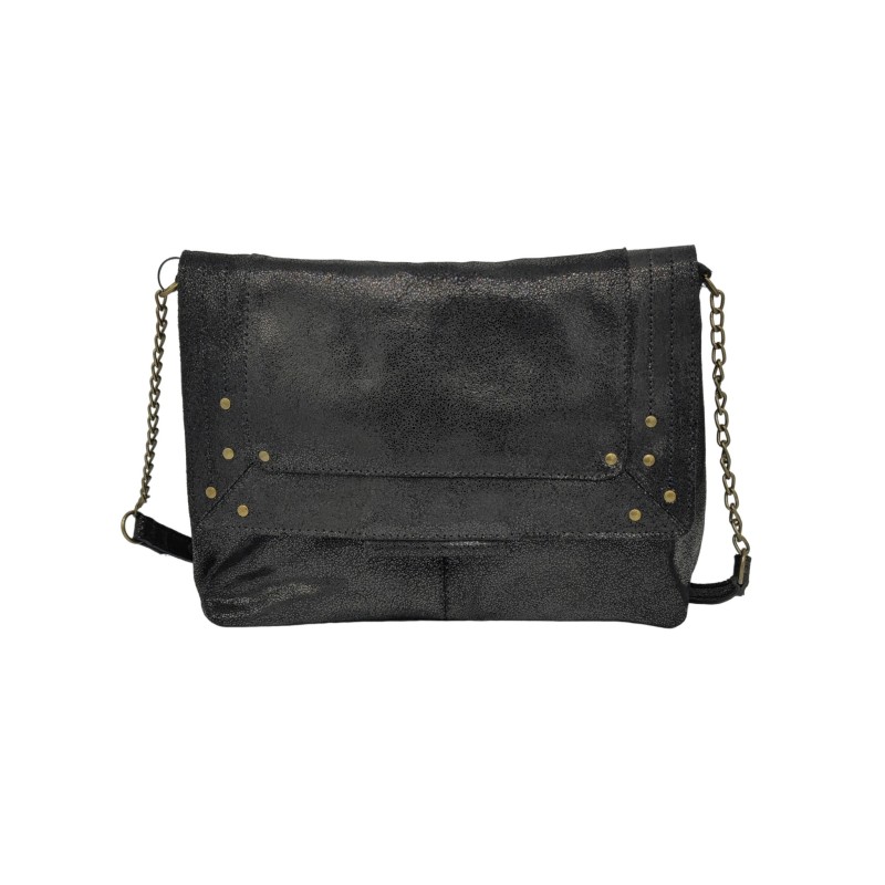 PIECES PCFELIZIA Large Sac bandoulière cuir Black snow