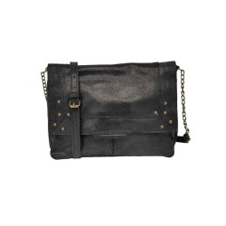 PIECES PCFELIZIA Large Sac bandoulière cuir Black snow