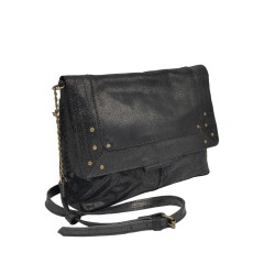 PIECES PCFELIZIA Large Sac bandoulière cuir Black snow