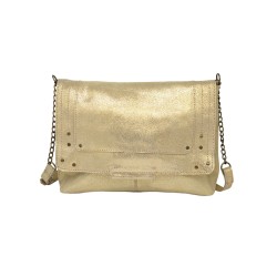 PIECES PCFELIZIA Large Sac bandoulière cuir Gold snow