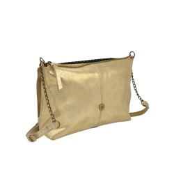 PIECES PCFELIZIA Large Sac bandoulière cuir Gold snow