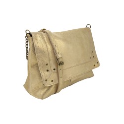 PIECES PCFELIZIA Large Sac bandoulière cuir Gold snow