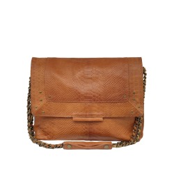 PIECES PCFELIZIA XL Sac bandoulière cuir Root Beer snake embo