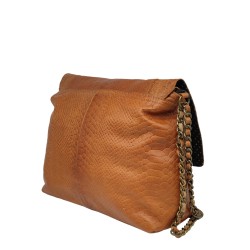 PIECES PCFELIZIA XL Sac bandoulière cuir Root Beer snake embo