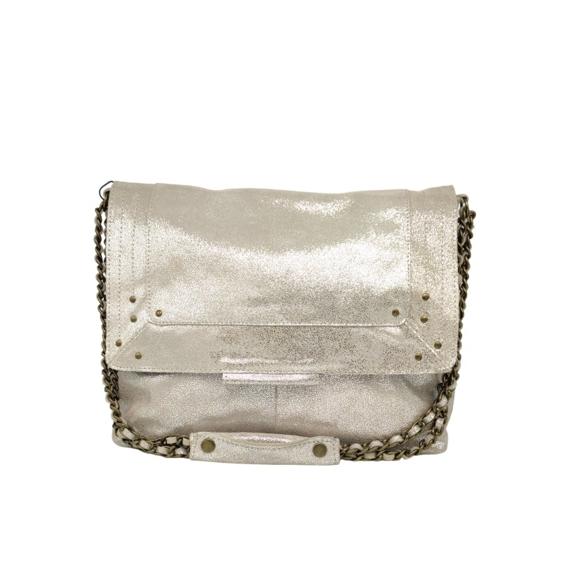 PIECES PCFELIZIA XL Sac bandoulière cuir Silver Snow