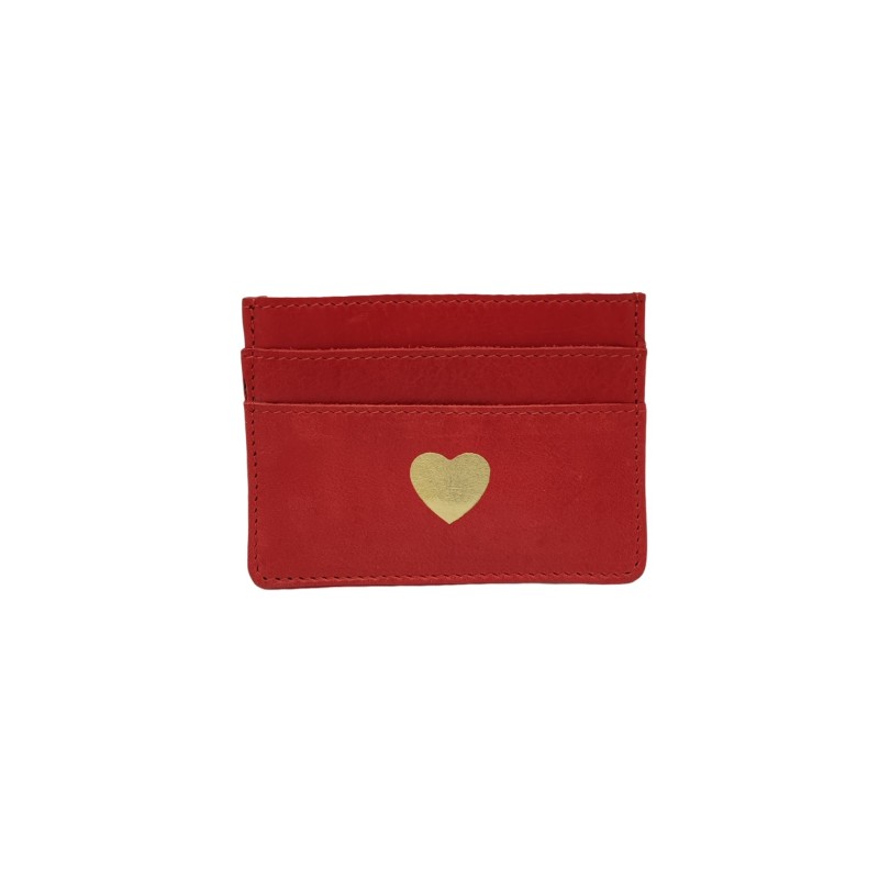 PCTALLI Porte-Carte Cuir High Risk Red Gold Heart PIECES