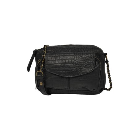 PIECES - PCNAINA Sac bandoulière cuir Black Croco